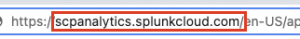 This image shows an example of a Splunk Cloud stack URL.