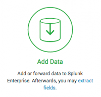 This screen capture shows the Add Data option in Splunk Enterprise.