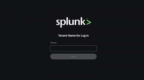 This image shows a login page with a box to type a tenant name.