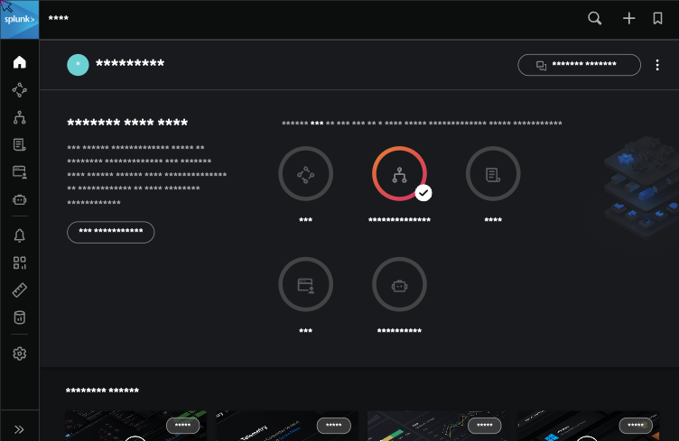 Example home screen of a website with the text replaced by the star symbol to show redacted text.