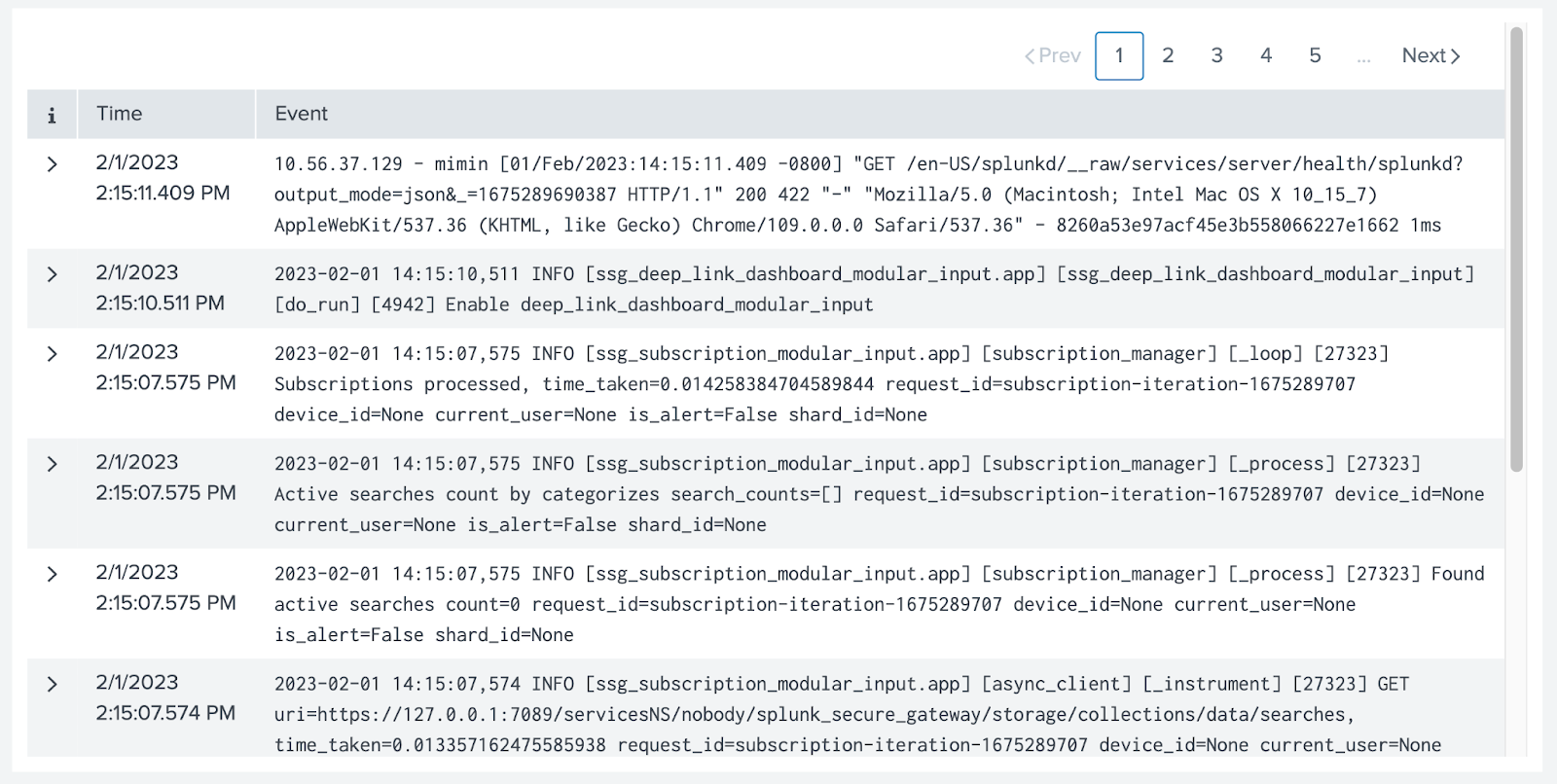 Events Viewer Splunk Documentation 6103