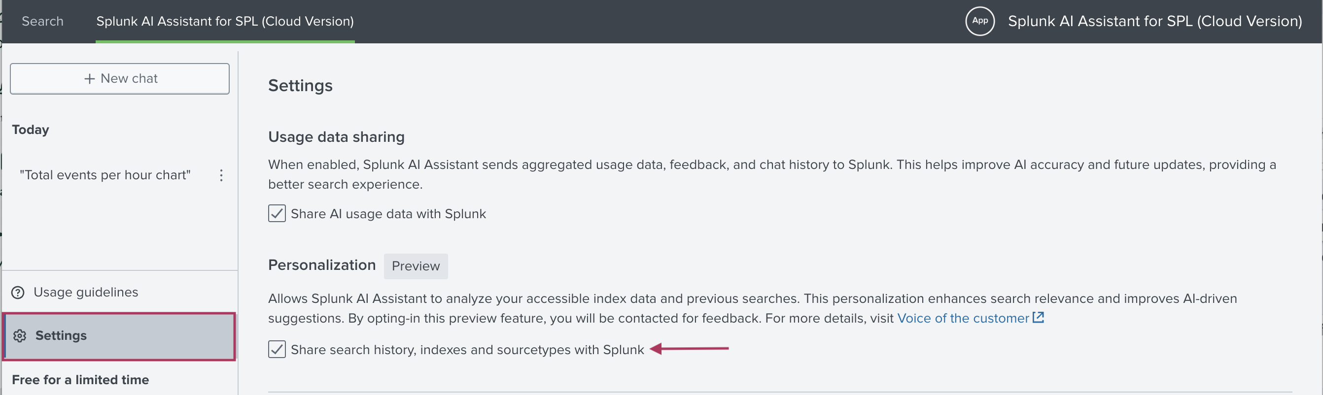 This image shows the Settings tab in a 1.0.6 version of the assistant,  A check box to opt in or out of this preview is highlighted.