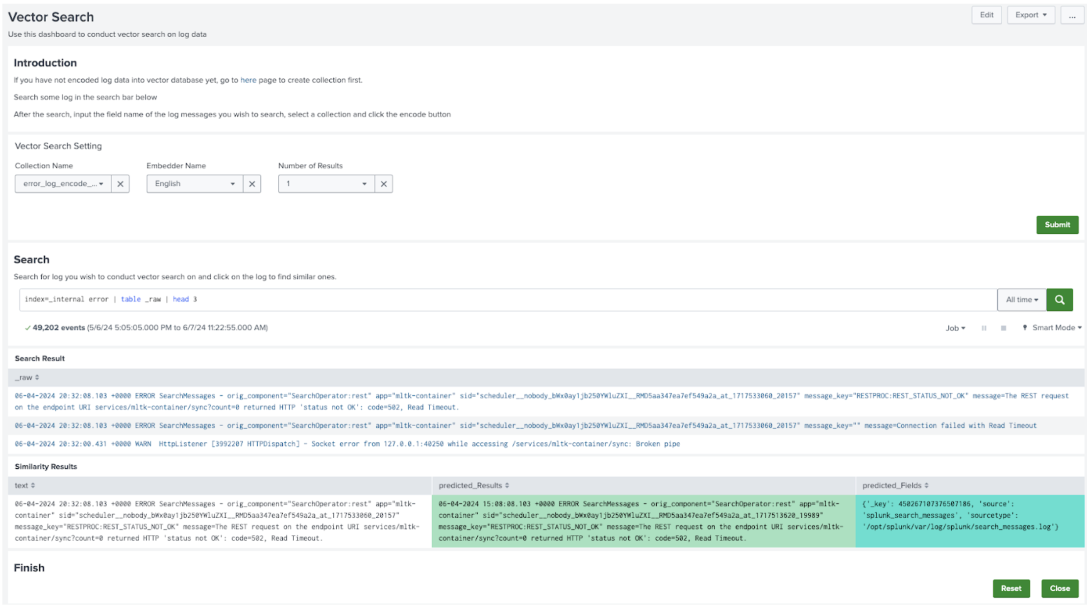 This image shows an example of Vector Search.