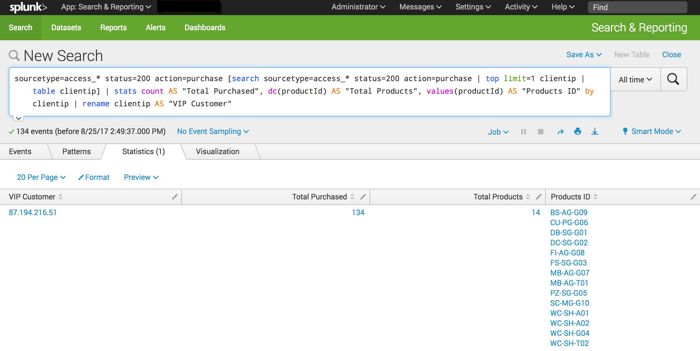 splunk subsearch csv