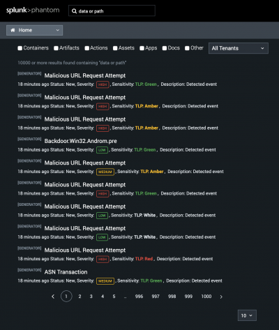 This screen image shows the term data path entered into the search field and a list of results. The elements on this page are described in the text immediately following this image.