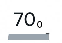 A single-value widget with the value 70 and a gray bar below it.