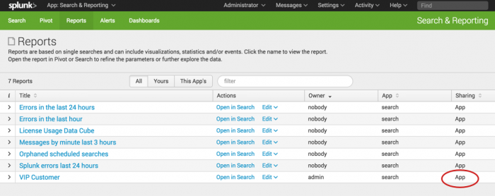 This screen image shows the Reports page.