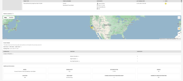 This image shows an example view of a user's location who has a large amount of outgoing data.