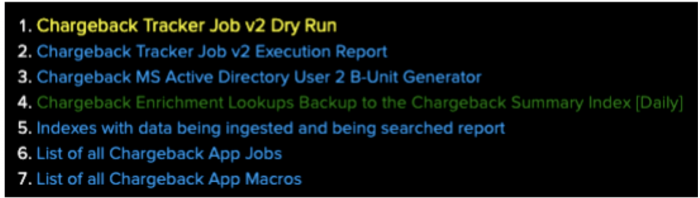 This screenshot shows Chargeback Tracker Job Dry Run.