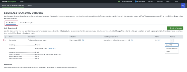 This image shows the Jobs Dashboard. An example job information is populating the dashboard columns.