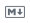 An uppercase letter M and an arrow pointing downward as an icon.