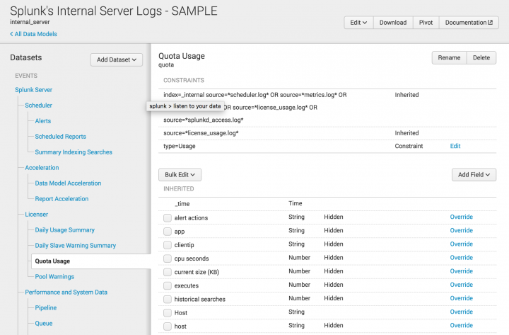 Design Data Models Splunk Documentation