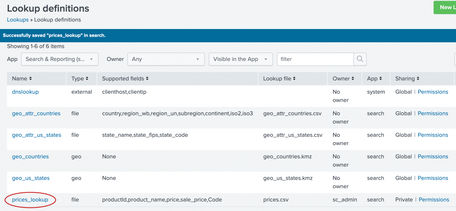 Enabling field lookups - Splunk Documentation